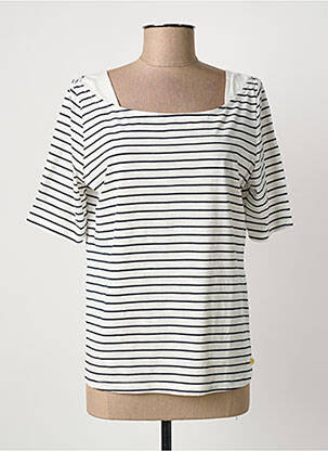 Top țesătură jersey mâneci scurte alb ÉTYMOLOGIE femme