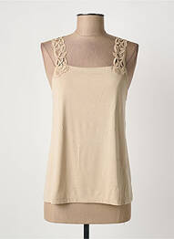 Top țesătură jersey fără mâneci bej MADIVA femme