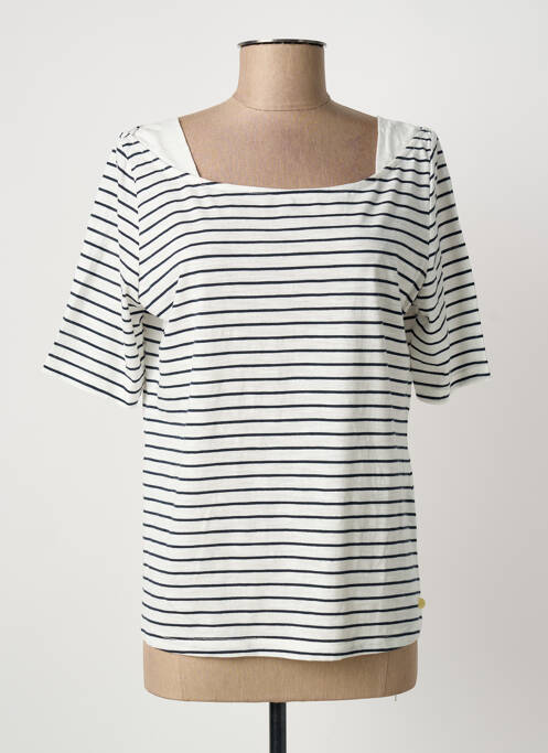 Top guler pătrat mâneci scurte alb ÉTYMOLOGIE femme