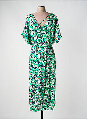 Rochie lungă țesătură poplin mâneci scurte verde JDY femeie