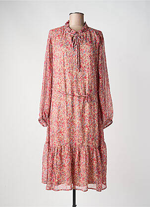 Rochie midi imprimeu floral mâneci lungi roz JDY femeie