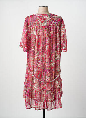 Rochie midi croială fluidă mâneci lungi roz JDY femeie