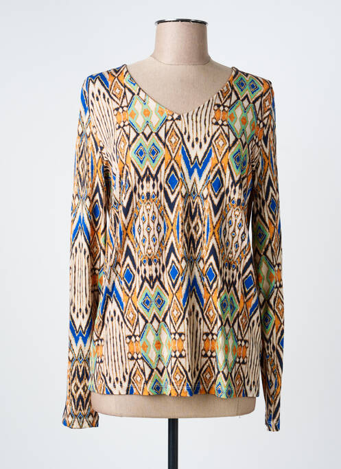 Tricou imprimeu fantezie mâneci lungi bej IVY BEAU femme