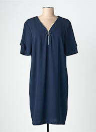 Rochie midi croială fluidă mâneci scurte albastru CHRISTINE LAURE femme