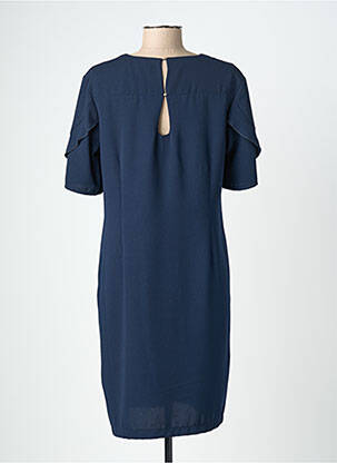 Rochie midi croială fluidă mâneci scurte albastru CHRISTINE LAURE femeie