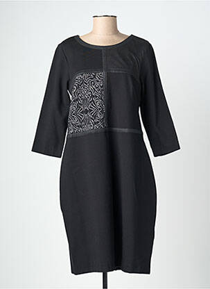 Rochie midi croială fluidă mâneci 3/4 negru CHRISTINE LAURE femeie