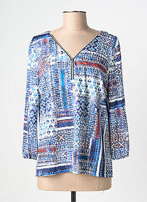 Top țesătură jersey mâneci 3/4 albastru CHRISTINE LAURE femme