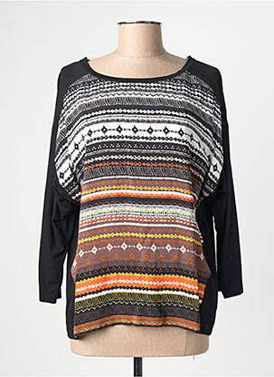 Top elasticitate mâneci lungi negru CHRISTINE LAURE femeie