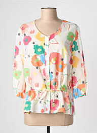 Bluză imprimeu floral mâneci 3/4 alb GUY DUBOUIS femme