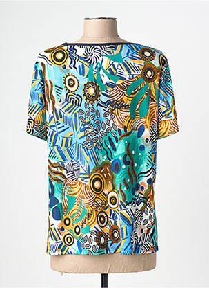 Tricou elasticitate mâneci scurte albastru CHRISTINE LAURE femeie
