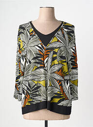 Tricou guler în v mâneci 3/4 negru CHRISTINE LAURE femme