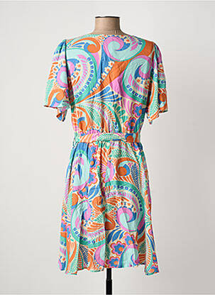 Rochie midi imprimeu floral mâneci scurte albastru MOLLY BRACKEN femeie