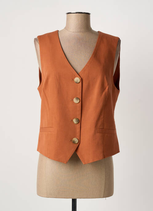 Vestă fără mâneci maro C'EST BEAU LA VIE femeie