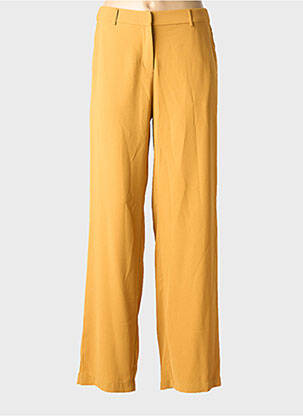 Pantalon drept închidere cu fermoar sub clapetă cu cârlig galben CREAM femeie