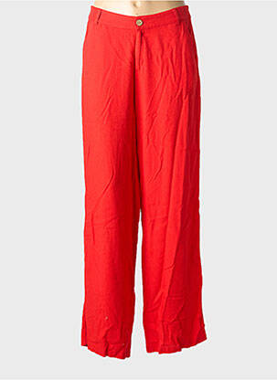 Pantalon drept talie elastică roșu CREAM femeie