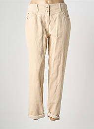 Pantalon 7/8 închidere cu fermoar sub clapetă cu nasturi bej C'EST BEAU LA VIE femme