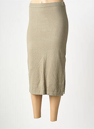 Fustă midi talie elastică verde CREAM femme