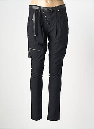 Pantalon slim țesătură poplin mărime normală negru HICH USE femeie