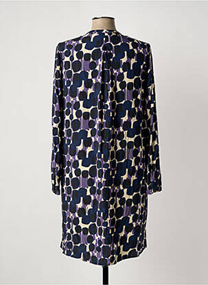 Rochie midi imprimeu fantezie mâneci lungi violet ALESSIA  femeie