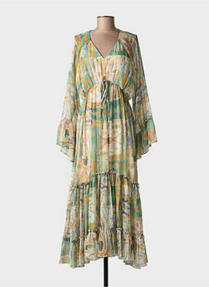 Rochie lungă mâneci lungi mâneci lungi verde GOA GOA femeie