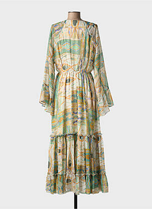 Rochie lungă mâneci lungi mâneci lungi verde GOA GOA femeie