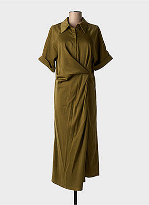 Rochie lungă mâneci scurte mâneci scurte verde FRANSA femeie