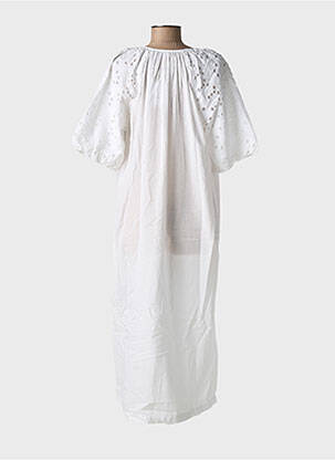 Rochie midi mâneci scurte mâneci scurte alb FRANSA femeie