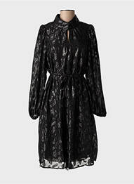 Rochie midi mâneci lungi mâneci lungi negru FRANSA femme