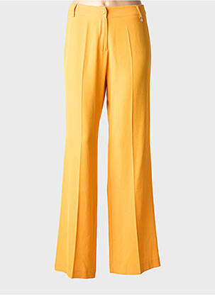 Pantalon drept talie cu cleme talie înaltă portocalie GOA GOA femeie