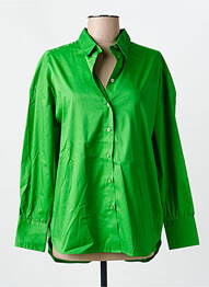 Cămașă croială dreaptă mâneci lungi verde FRANSA femme