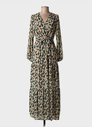 Rochie lungă mâneci lungi mâneci lungi verde DONA LISA femeie