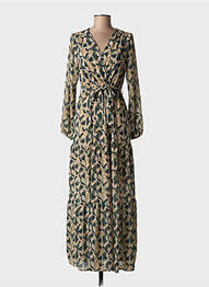 Rochie lungă mâneci lungi mâneci lungi verde DONA LISA femme