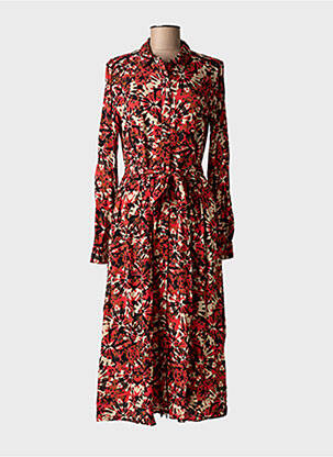 Rochie midi imprimeu floral mâneci lungi portocalie LOLA ESPELETA femeie