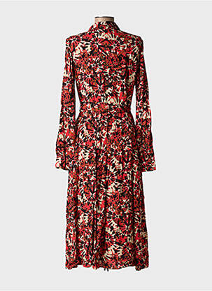 Rochie midi imprimeu floral mâneci lungi portocalie LOLA ESPELETA femeie