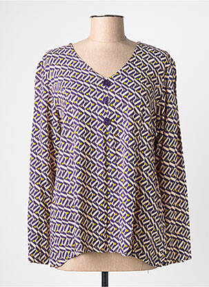 Bluză țesătură poplin mâneci lungi violet AGATHE & LOUISE femeie