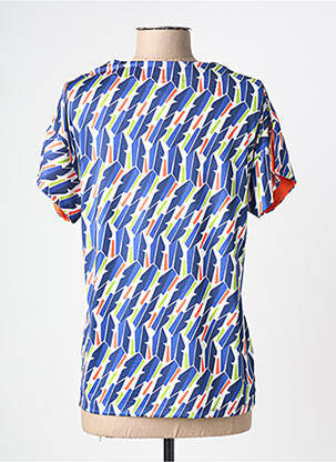 Tricou imprimeu fantezie mâneci scurte albastru SCORZZO femeie