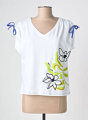 Tricou guler în v mâneci scurte alb SCORZZO femeie