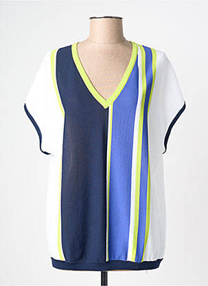 Top țesătură jersey mâneci scurte alb SCORZZO femeie