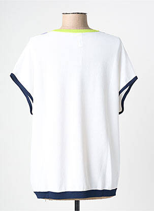 Top țesătură jersey mâneci scurte alb SCORZZO femeie