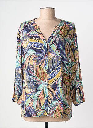 Cămașă croială cambrată mâneci 3/4 albastru GRIFFON femme