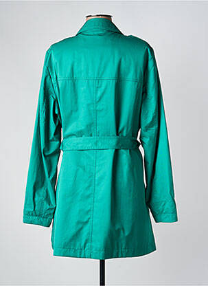 Trench țesătură poplin fără glugă verde REVER MILE femeie