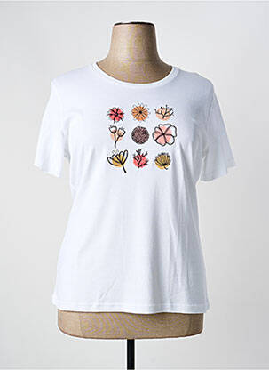 Tricou serigrafie mâneci scurte alb GEVANA femme