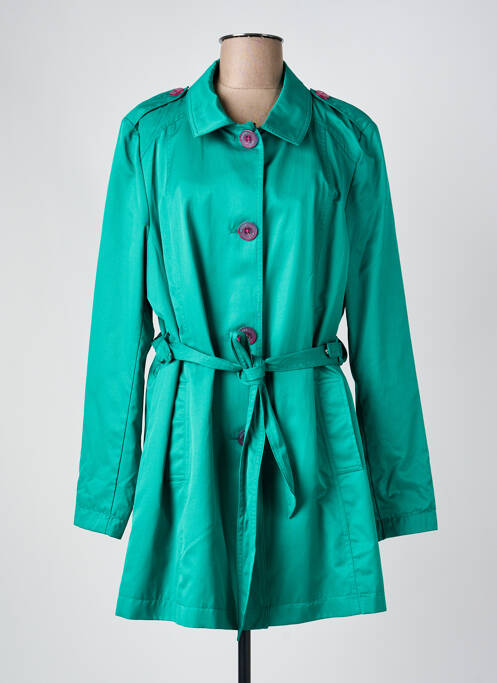 Trench țesătură poplin fără glugă verde REVER MILE femme