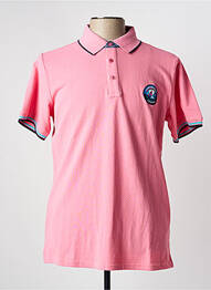 Polo elasticitate mâneci scurte roz CAMBRIDGE homme
