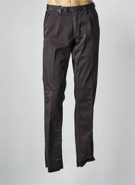 Pantalon chino țesătură poplin mărime normală gri KITISO bărbat