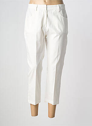 Pantalon 7/8 țesătură poplin mărime normală alb QUATRE VINGT JOURS femeie