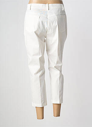Pantalon 7/8 țesătură poplin mărime normală alb QUATRE VINGT JOURS femeie