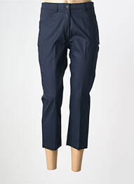 Pantalon 7/8 țesătură poplin mărime normală albastru QUATRE VINGT JOURS femme