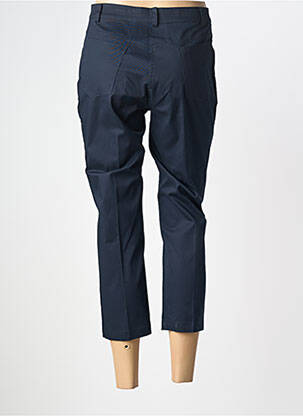 Pantalon 7/8 țesătură poplin mărime normală albastru QUATRE VINGT JOURS femeie