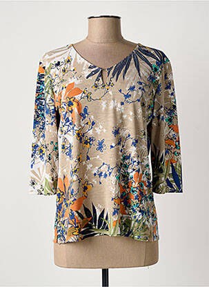 Top croială fluidă mâneci 3/4 bej GEVANA femme